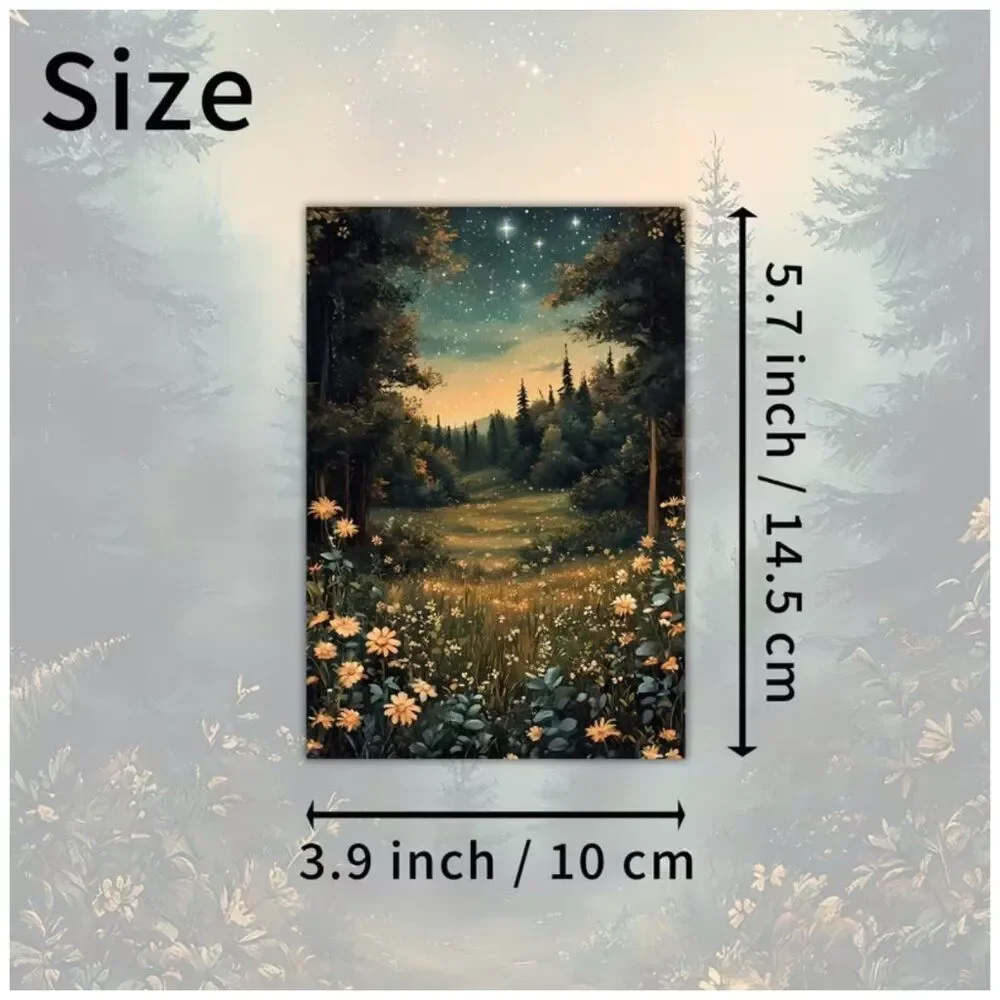 NWT 20pc Vintage Aesthetic Magical Forest Postcard Set 4x6 Junk Journal Art